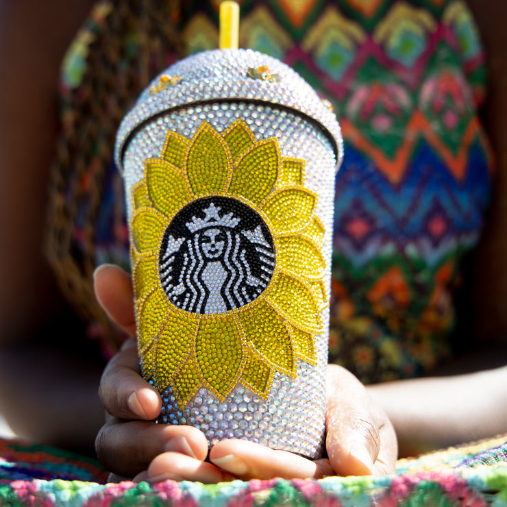 Sunflower, Personalized Starbucks Cup, Personalized Tumbler