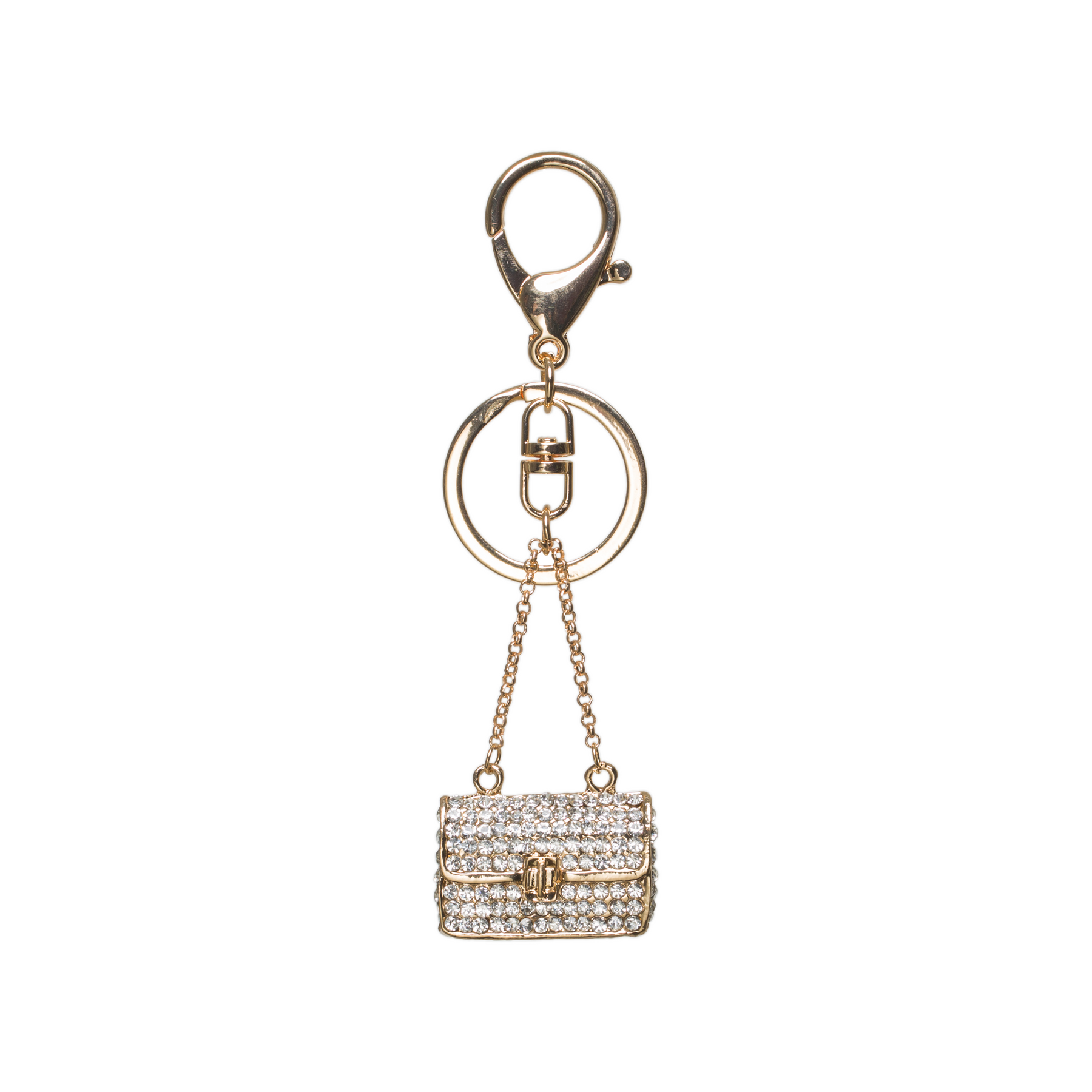Cheap Rhinestone Inlaid Pendant Keychain Key Ring Holder Bag